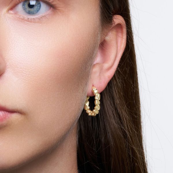 Gretha hoops Large, gold plated Gretha hoops Large, gold plated, Pure by Nat