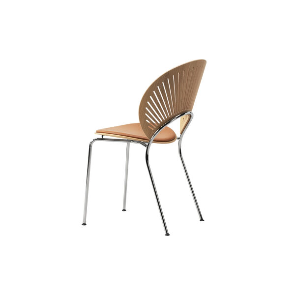 3396 Trinidad Chair with Seat Upholstery, oiled oak/cognac/chrome, Fredericia Furniture