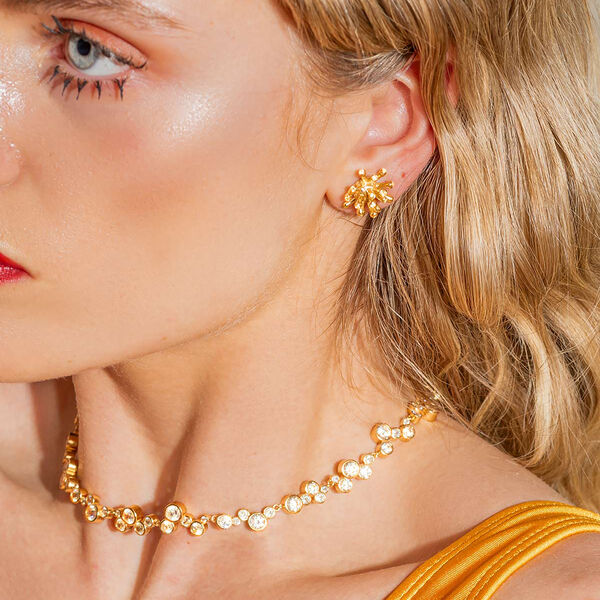 SEA TRAVELER EARRINGS, gold plated/light yellow, House of Vincent