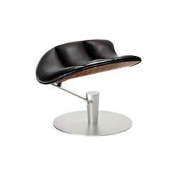 The Lobster Footstool, walnut/chrome, Bruunmunch Furniture