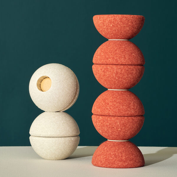 3 x Foam Balls, burnt orange/dusty green, MODU