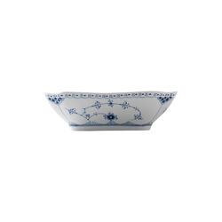 Blue Fluted Half Lace Square Bowl 180 cl, Royal Copenhagen