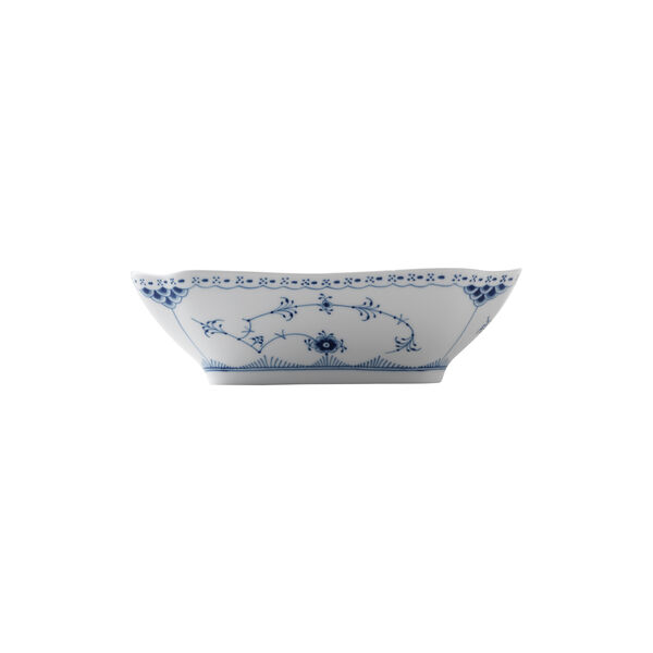 Blue Fluted Half Lace Square Bowl 180 cl, Royal Copenhagen