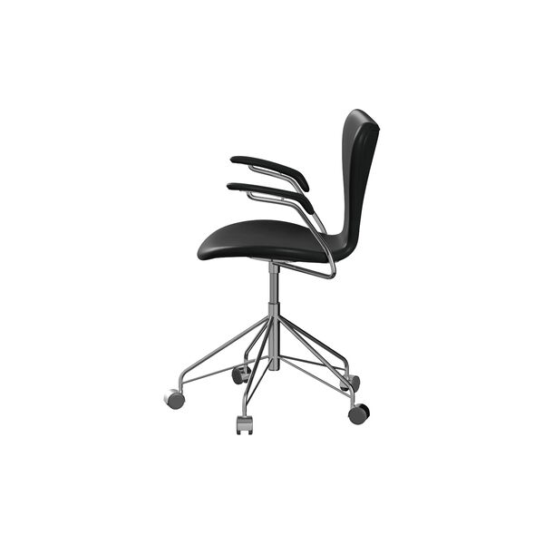 Series 7&trade; 3217 Fully Upholstered Office Chair, Grace Black, Fritz Hansen