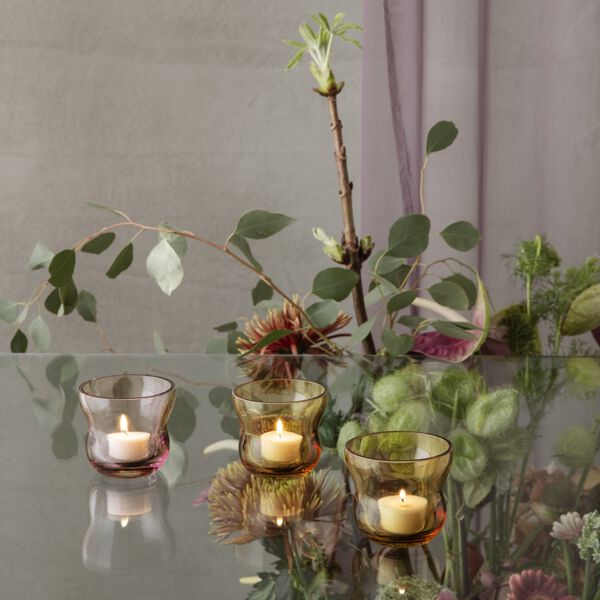 Calabas Tealight Holder, burgundy, Holmegaard
