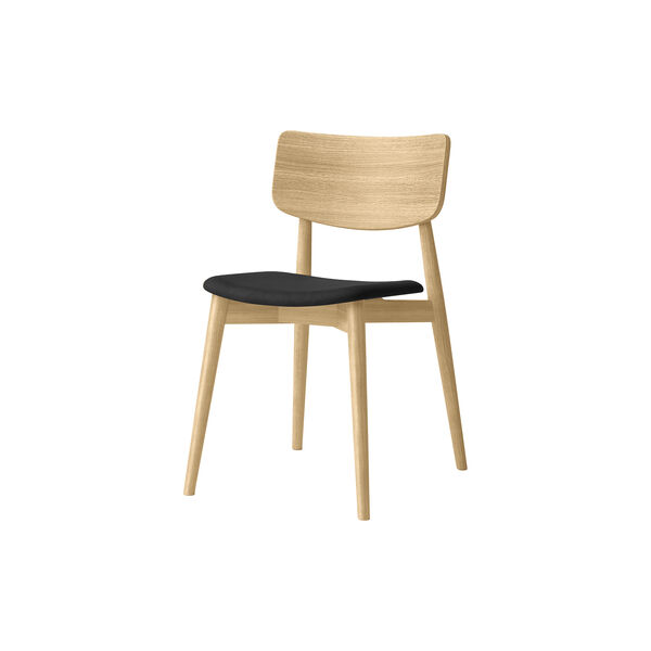Chiara Dining Chair, Davos 0522 Black/hvidolieret eg, Bruunmunch Furniture