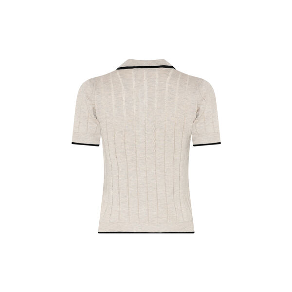 AnemoneBBValnenzia knit polo, sand mel, Bruuns Bazaar