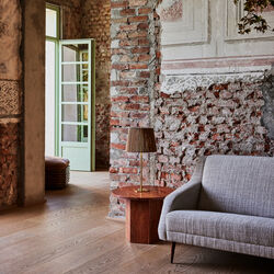 9205 Table Lamp, brass/bamboo, GUBI