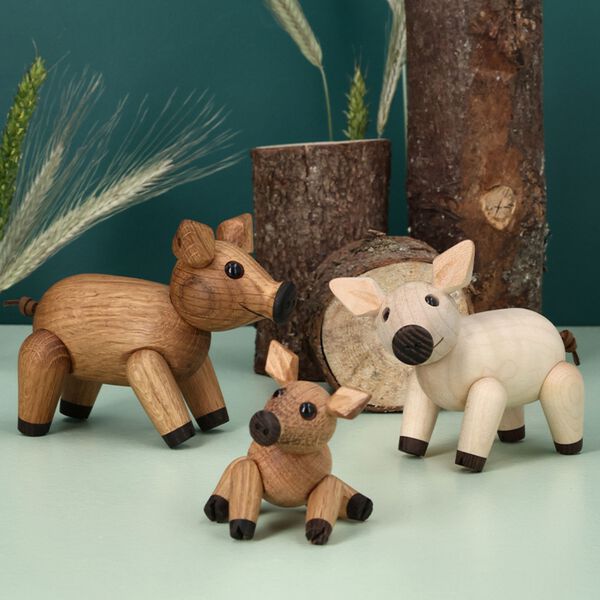 Penny Pig wooden figurine, Spring Copenhagen