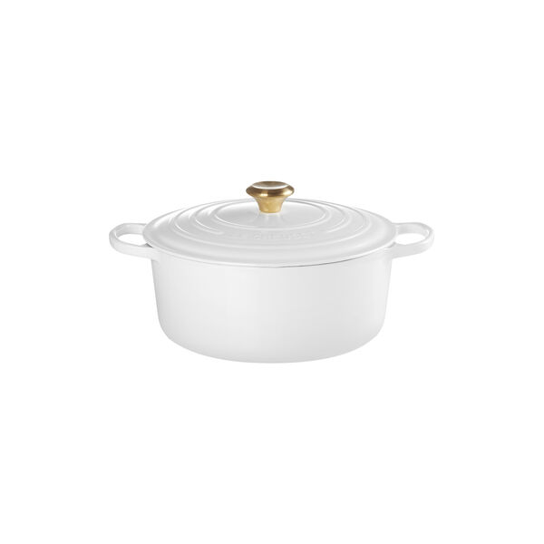 Signature round cast iron pot &Oslash; 28 cm, white, Le Creuset
