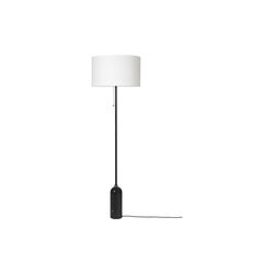 Gravity Floor Lamp, black marble/white, GUBI