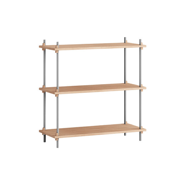Shelving System &ndash; S.85.1.A, oak/stainless steel, MOEBE