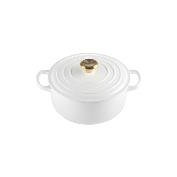 Signature round cast iron pot &Oslash; 20 cm, white, Le Creuset