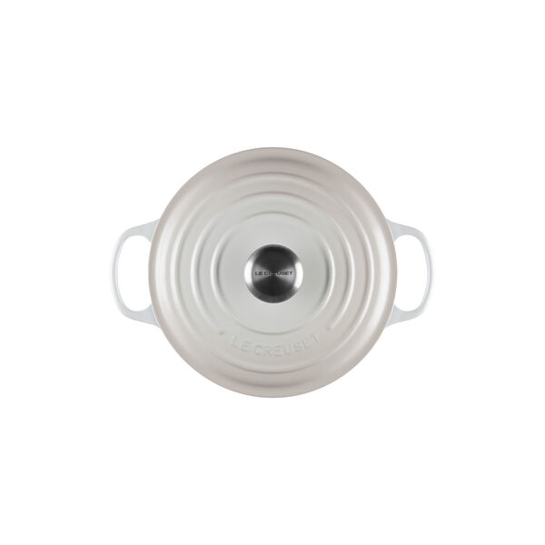 Signature round cast iron pot &Oslash; 24 cm, meringue, Le Creuset