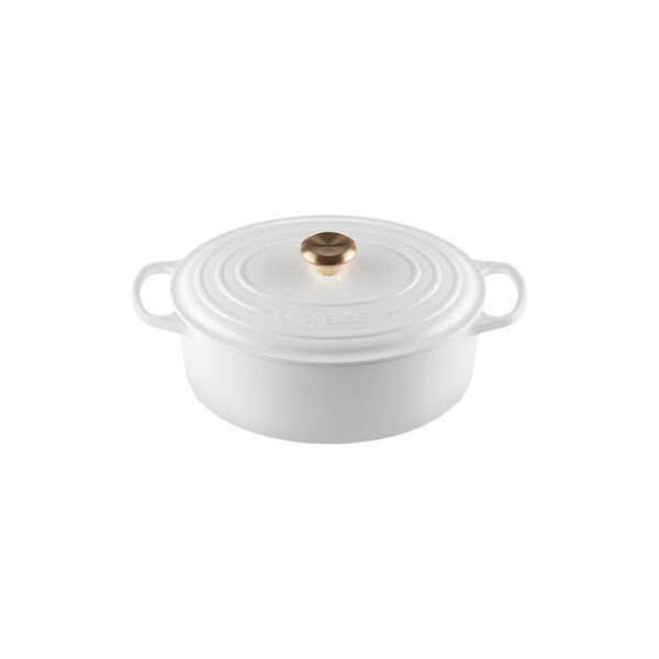 Signature Oval Casserole/oven 31 cm, white gold knob, Le Creuset