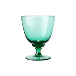 Flow Glass on Foot, emerald green, Holmegaard