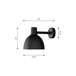 Toldbod 220 Wall Lamp, black, Louis Poulsen