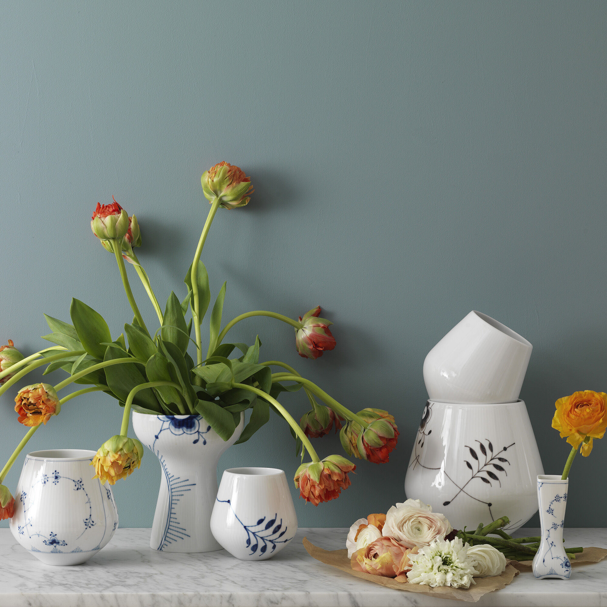 Blue Fluted Mega Vase 15 cm