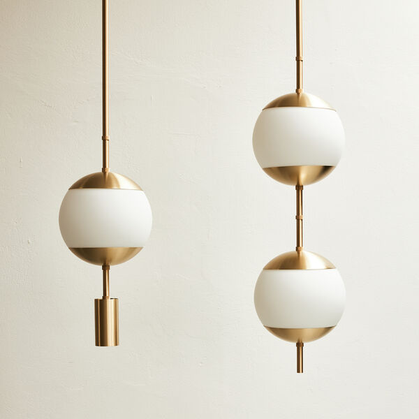 Monroe 1 Ceiling with Spot, brass/opal, Rubn