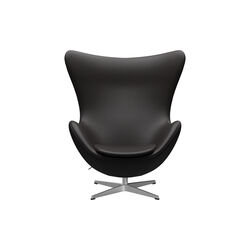 Egg™ 3316 Lounge Chair, Aura black brown/satin brushed aluminium, Fritz Hansen