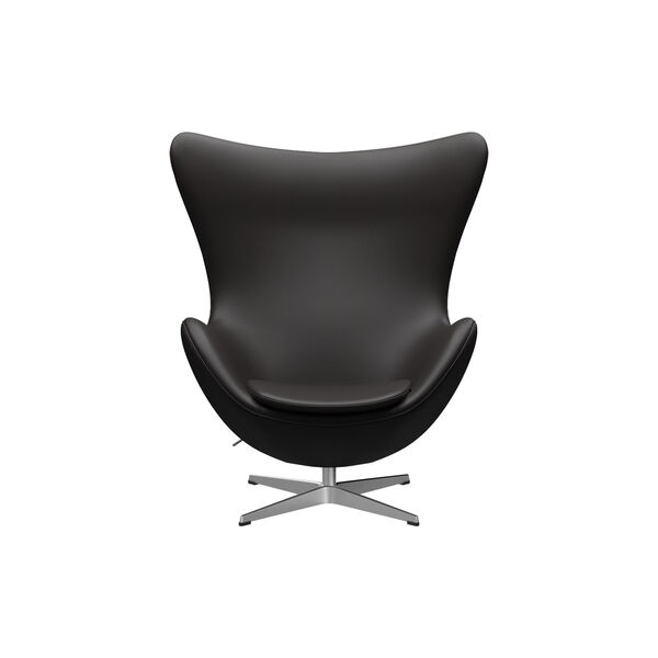 Egg™ 3316 Lounge Chair, Aura black brown/satin brushed aluminium Egg™ 3316 Lounge Chair, Aura black brown/satin brushed aluminium, Fritz Hansen