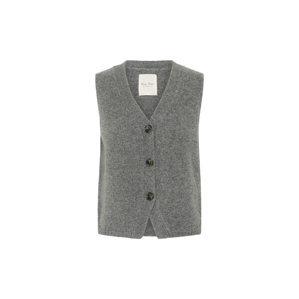 SylvaPW Waistcoat, medium grey melange SylvaPW Waistcoat, medium grey melange, Part Two