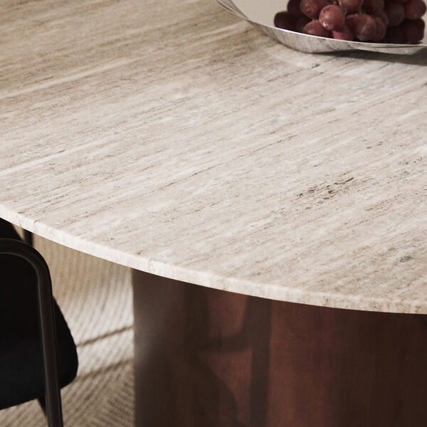 Abby Dining Table, light beige/dark wood, Westwing Collection