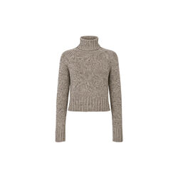 High-neck sweater in Dixit, beige melange, ELISE GUG