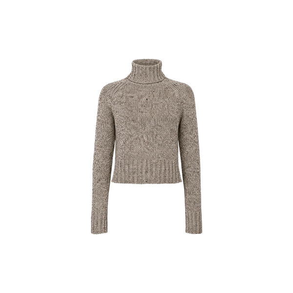 High-neck sweater in Dixit, beige melange, ELISE GUG