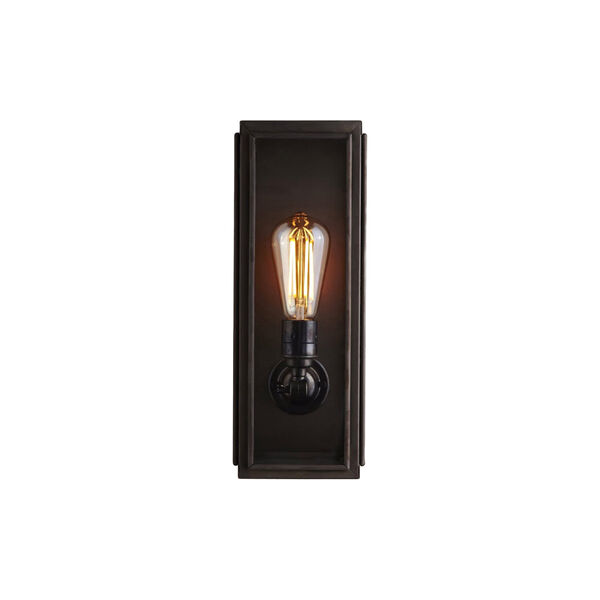 Narrow Box Wall Light 7649 (Externally Glazed), weathered brass/clear, Original BTC