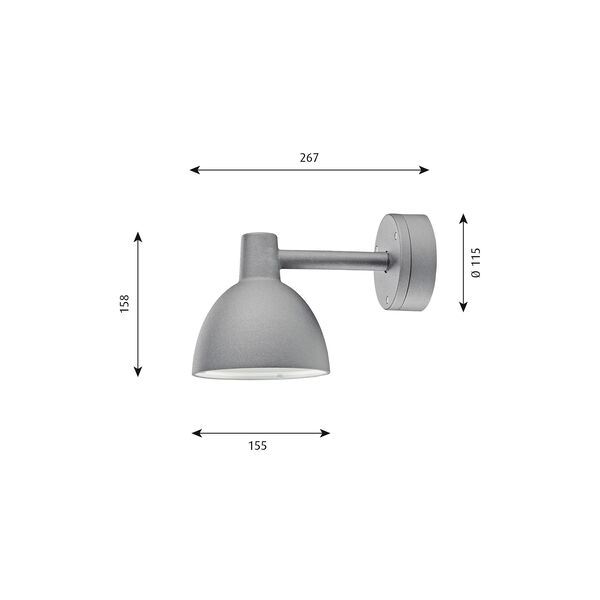 Toldbod 155 Wall Lamp, aluminium, Louis Poulsen
