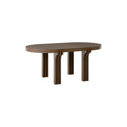 Nolan Oval Dining Table, dark wood, Westwing Collection