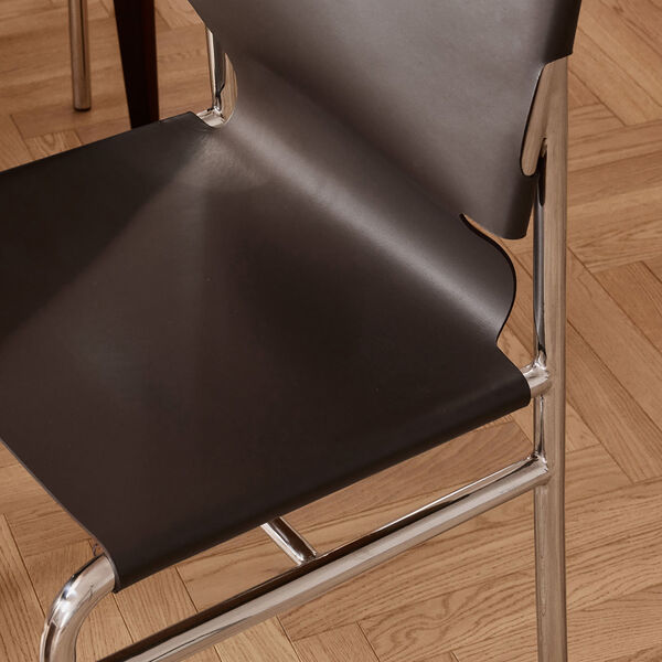 Jordan Leather Dining Chair, dark brown, Westwing Collection