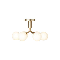 Apiales 6 Ceiling Lamp, brushed brass/opal, Nuura