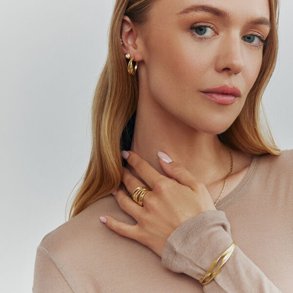 Cleo wide ring, silver plated Cleo wide ring, silver plated, Pure by Nat