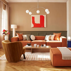 Lennon Modular 4-Seater Sofa, woven terracotta, Westwing Collection