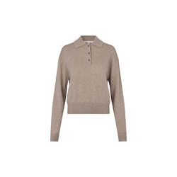 Longo Knit LS Collar, mid brown melange, Second Female