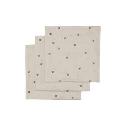 3-pack Muslin Cloth, cherry, Konges Sløjd
