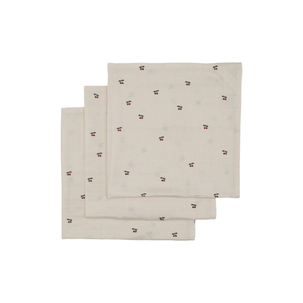 3-pack Muslin Cloth, cherry, Konges Sløjd