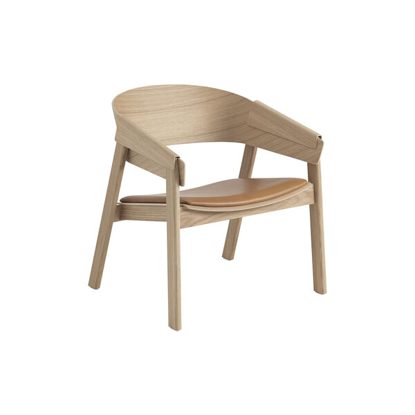 Cover Lounge Chair, refine leather cognac/oak, Muuto