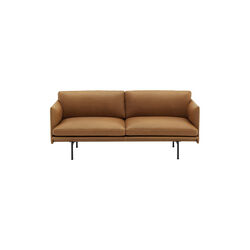 Outline Sofa 2-seater, refine leather cognac/black, Muuto