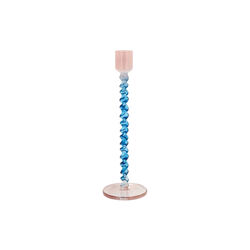 Styles Glass Candlestick, blue/rose, Villa Collection