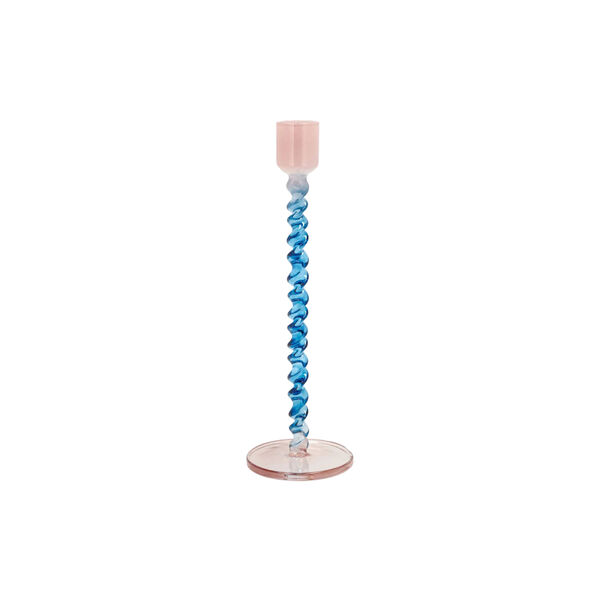 Styles Glass Candlestick, blue/rose Styles Glass Candlestick, blue/rose, Villa Collection