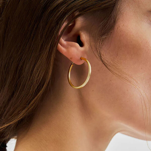 Circle&nbsp;Line&nbsp;Hoops small, gold plated, Pernille Corydon Jewellery