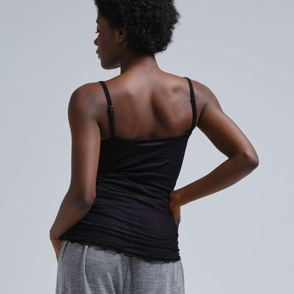 Cotton Spaghetti Top, black, Seamless Basic