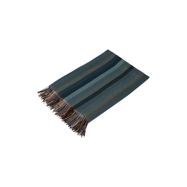 Striped Throw, petroleum, Geismars V&aelig;verier