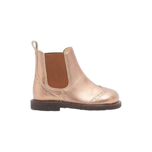 Chelsea Boot With Brogue Hole Pattern, bronze metallic/cognac, ANGULUS