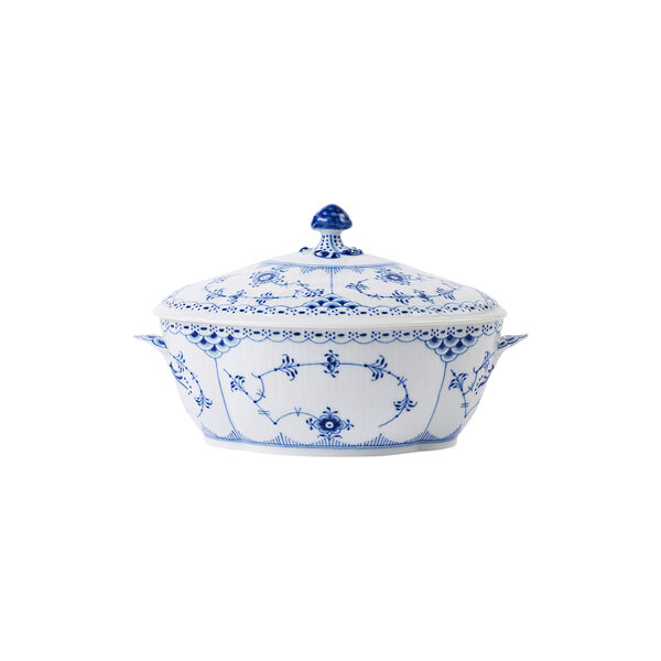 Blue Fluted Half Lace Tureen with Lid 59 cl, Royal Copenhagen