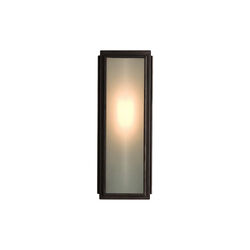 Narrow Box Wall Light 7649 (Externally Glazed), weathered brass/frosted, Original BTC