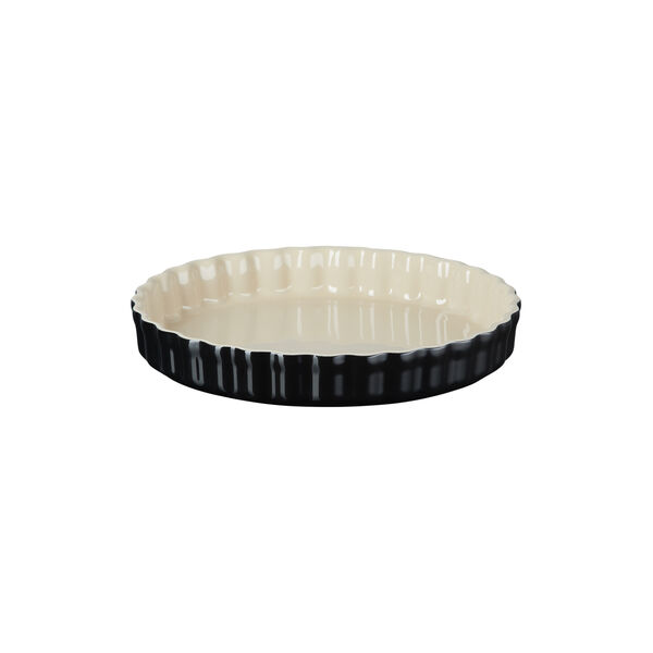 Heritage Fluted Flan Dish, black, Le Creuset